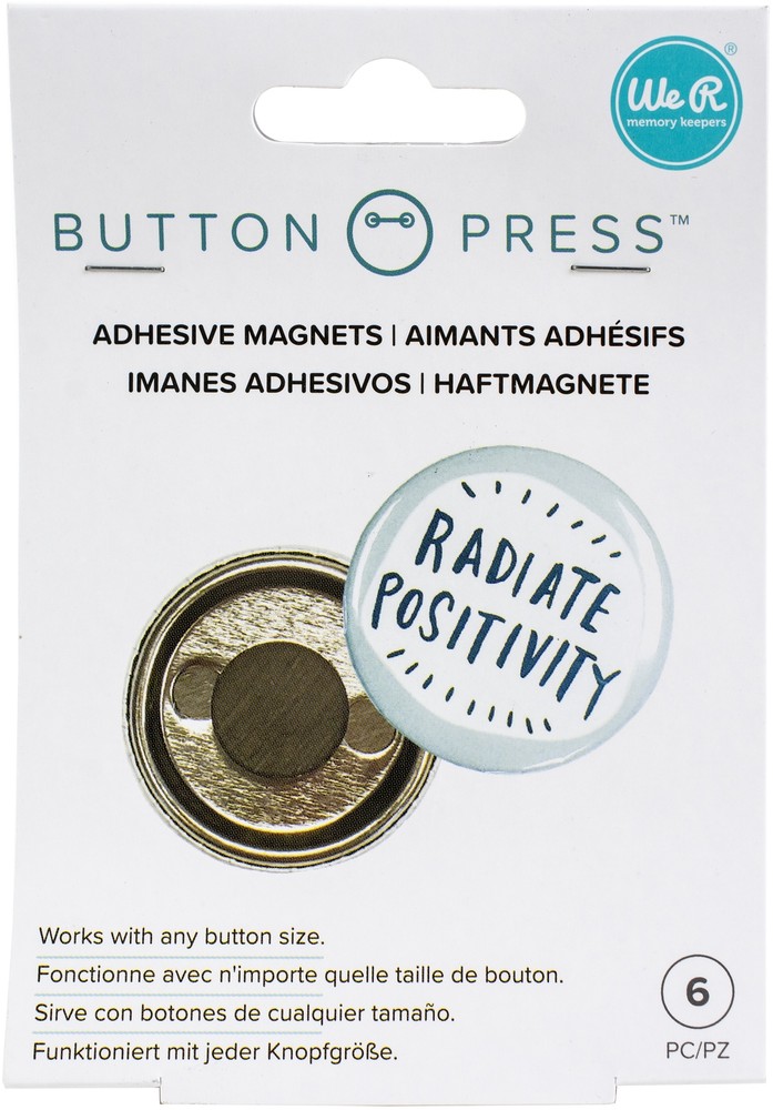 We R Memory Keepers Button Press Adhesive Magnets-6/Pkg