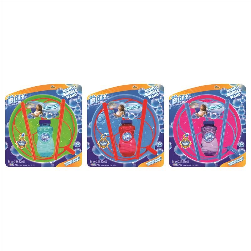 Blitz Bubbles Mighty Bubble Wand Plastic Multicolored 1 pc (6-PACK)