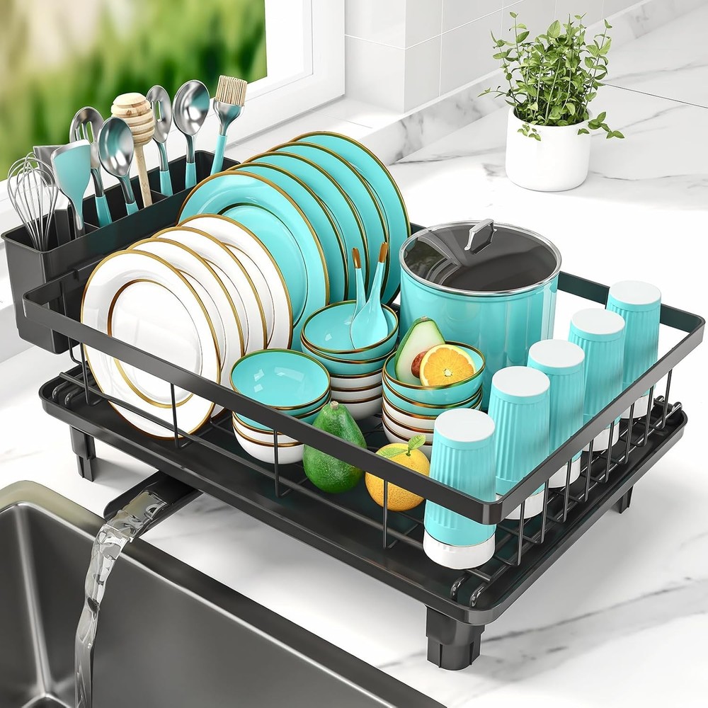 Dish Drying Rack Space-Saving Dish Racks Kitchen Counter Rustproof Drying Rack