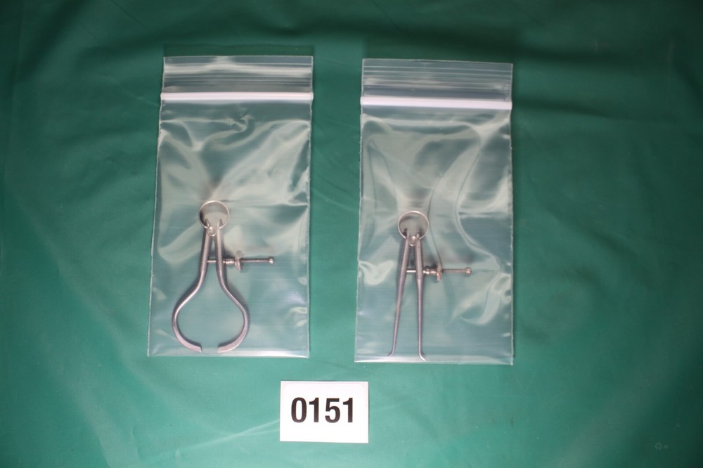 (2) Starrett Spring-Type Outside Inside Caliper 2" Solid Nut Round Leg ID OD 151