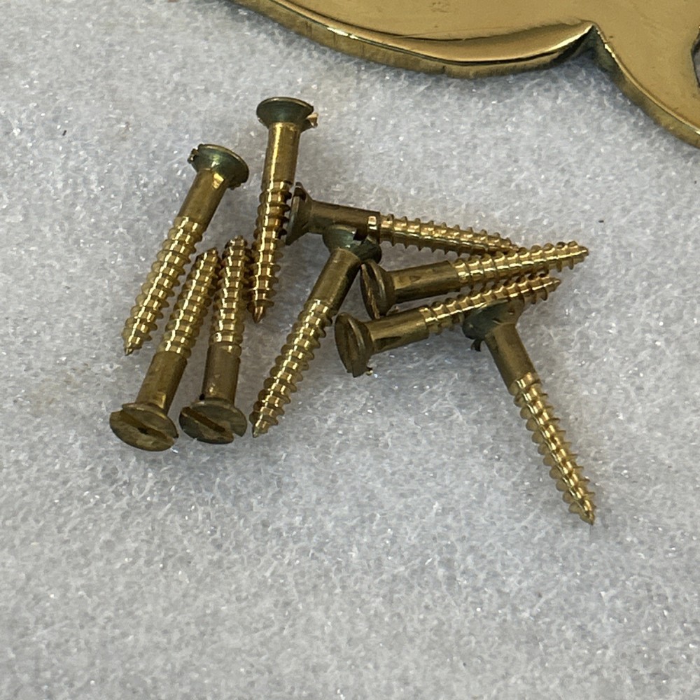 Vintage Ornate Solid Brass Surface Bolt Door Latch Fleur-de-Lis Slide Lock 10.5”