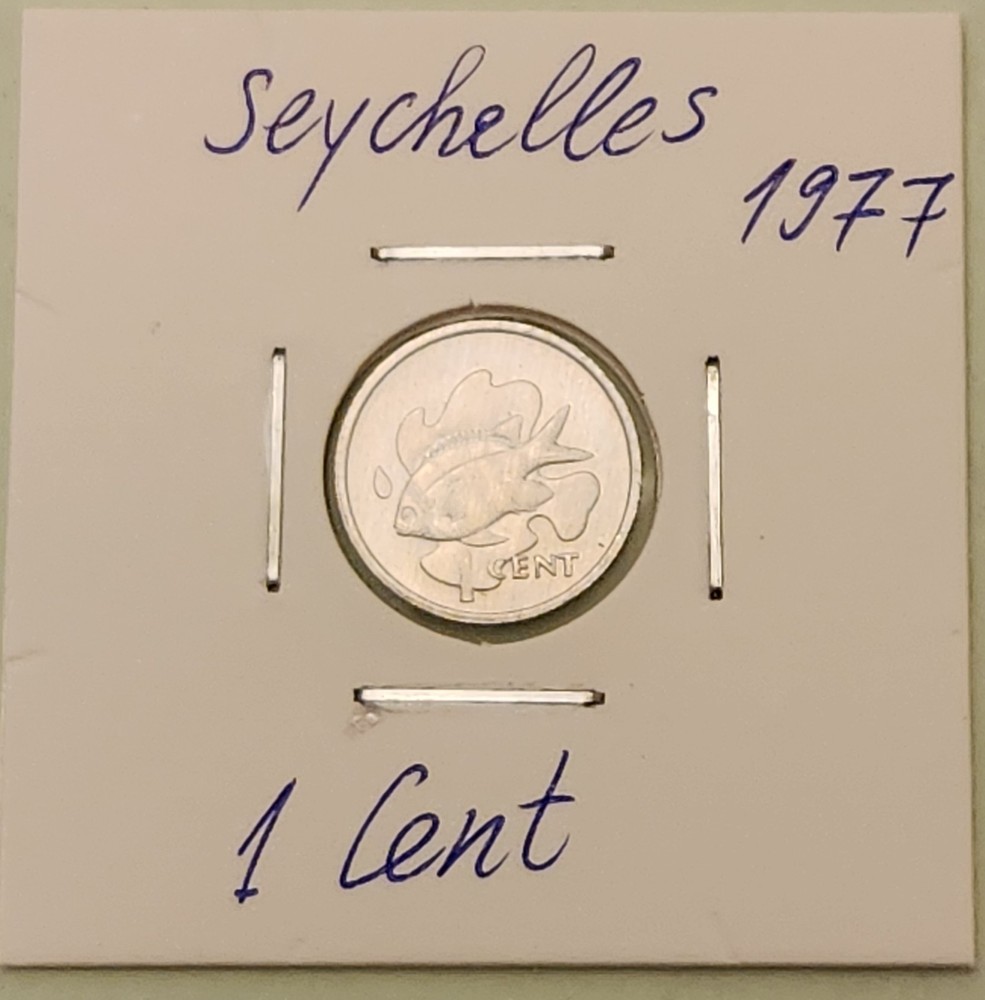 Seychelles coin, 1 Cent, 1977  'Fish'
