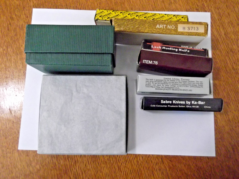 Various Imported Empty Knife Boxes Only Lot of 8