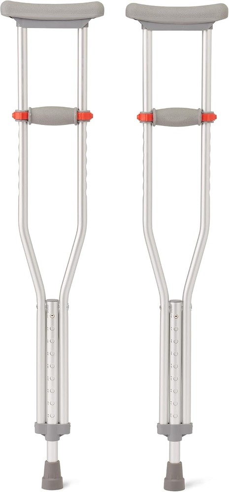 Medline Lightweight Aluminum Red Dot Crutches