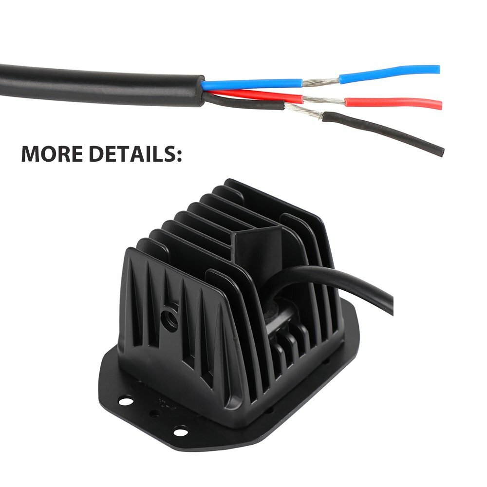 5" Flush Mount LED Work Lights Backup Reverse Bumper Off-Road Driving Cube Pods