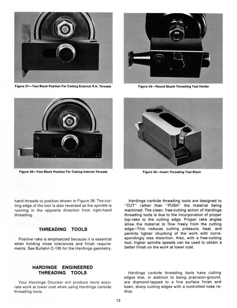 Hardinge Auto Thread Unit on HC Super Precision Chucker Operator Manual #1446