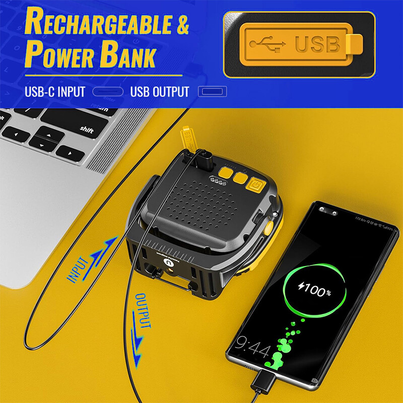 3300 Lumen USB Rechargeable LED Work Light Magnetic Super Bright Worklight