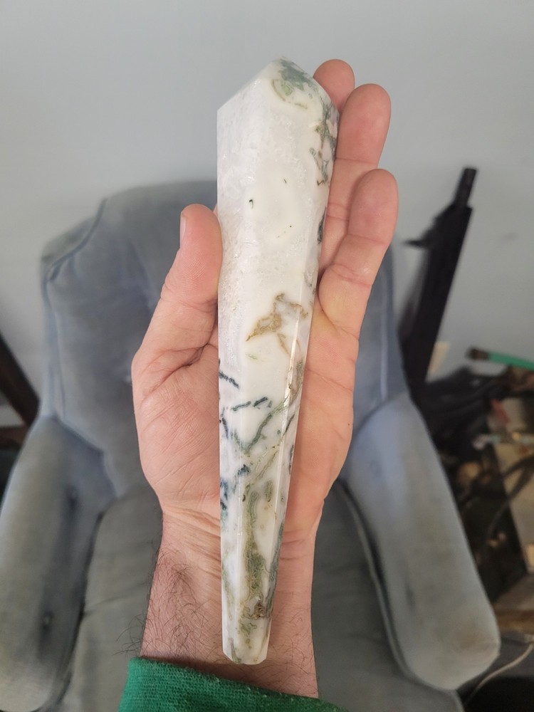 Moss Agate Wand