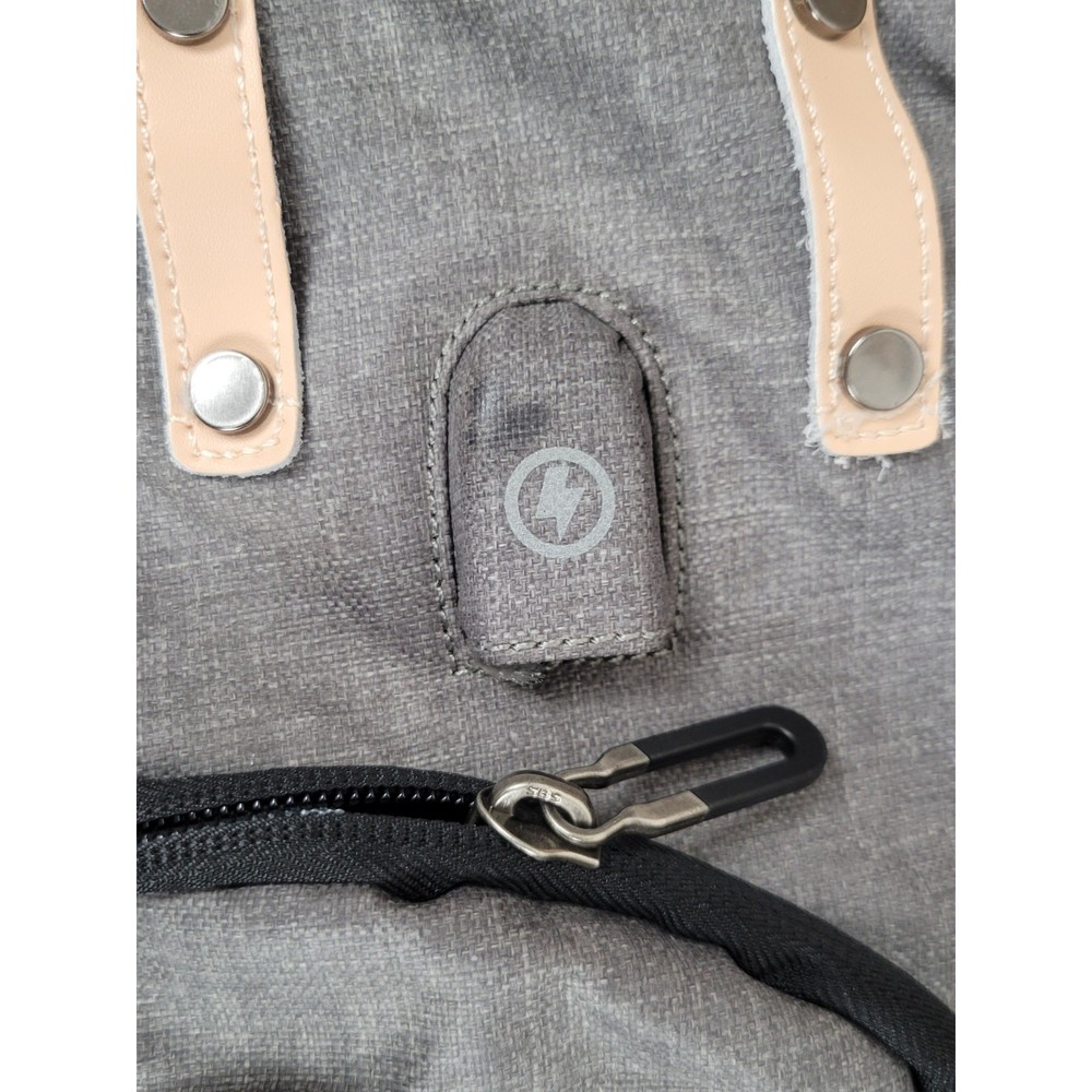 NWT Tocode Laptop BackPack Roll Top USB Anti Theft DaypackWater Repellent Gray