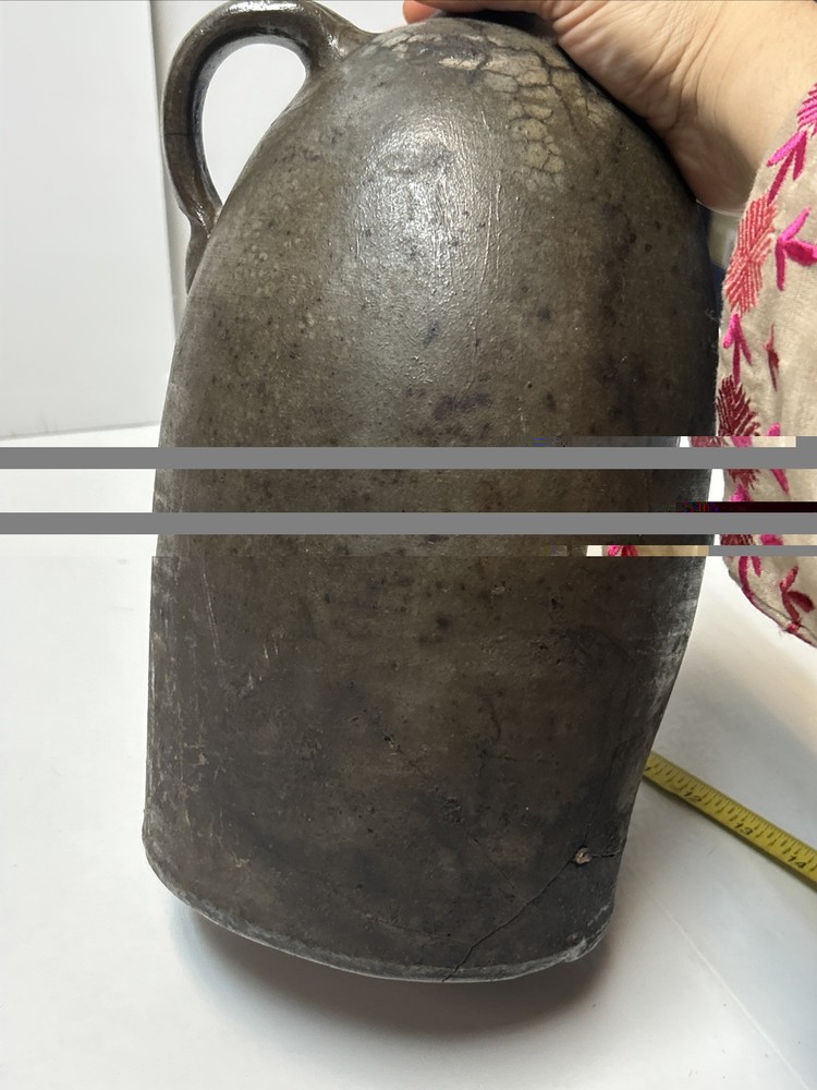 Primitive Antique Single Handled Stoneware Glazed Jug