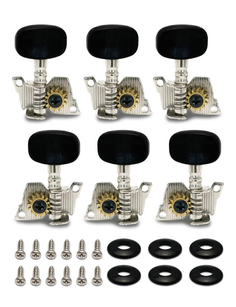 Classical Guitar Tuning Pegs 3L 3R Chrome Machine Heads String Tuners
