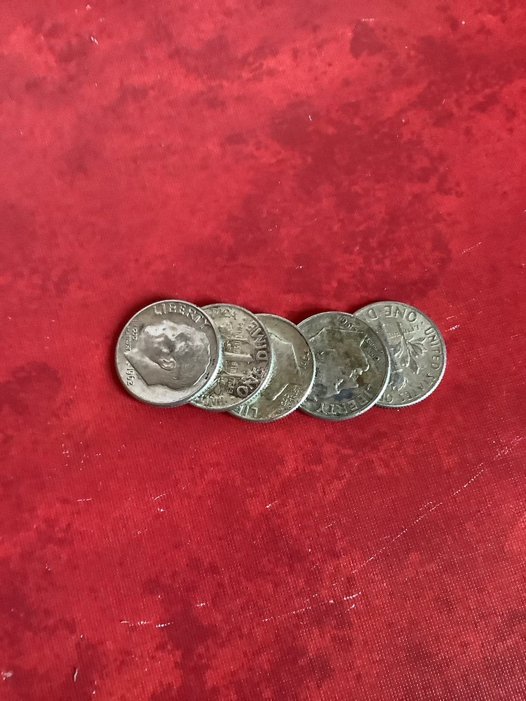 5xPre 65 silver Rooseviel dimes