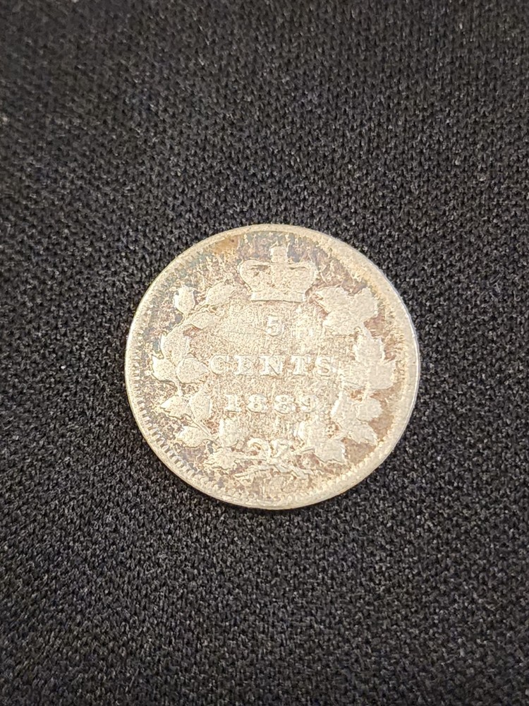 1889 Canada 5 Cents Silver Coin
