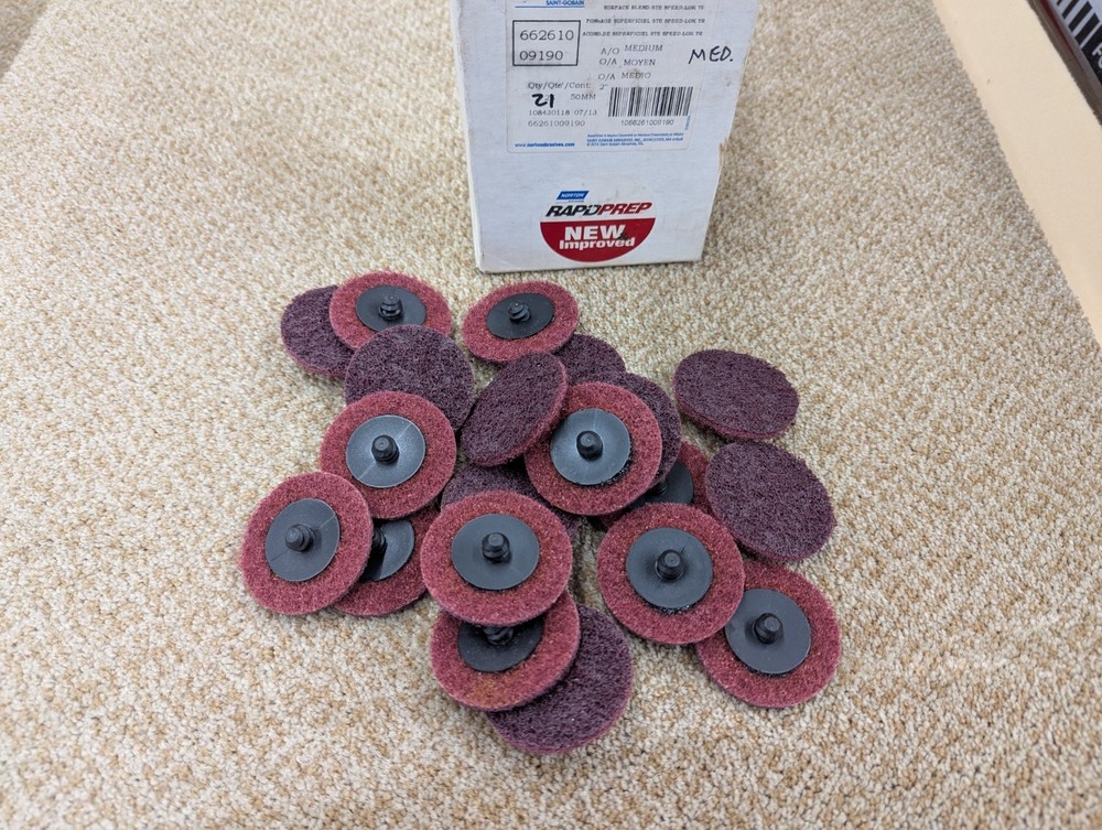 Medium Surface Conditioning Discs 2" Roll Lock Die Grinder Sanding Pads 20 Pack