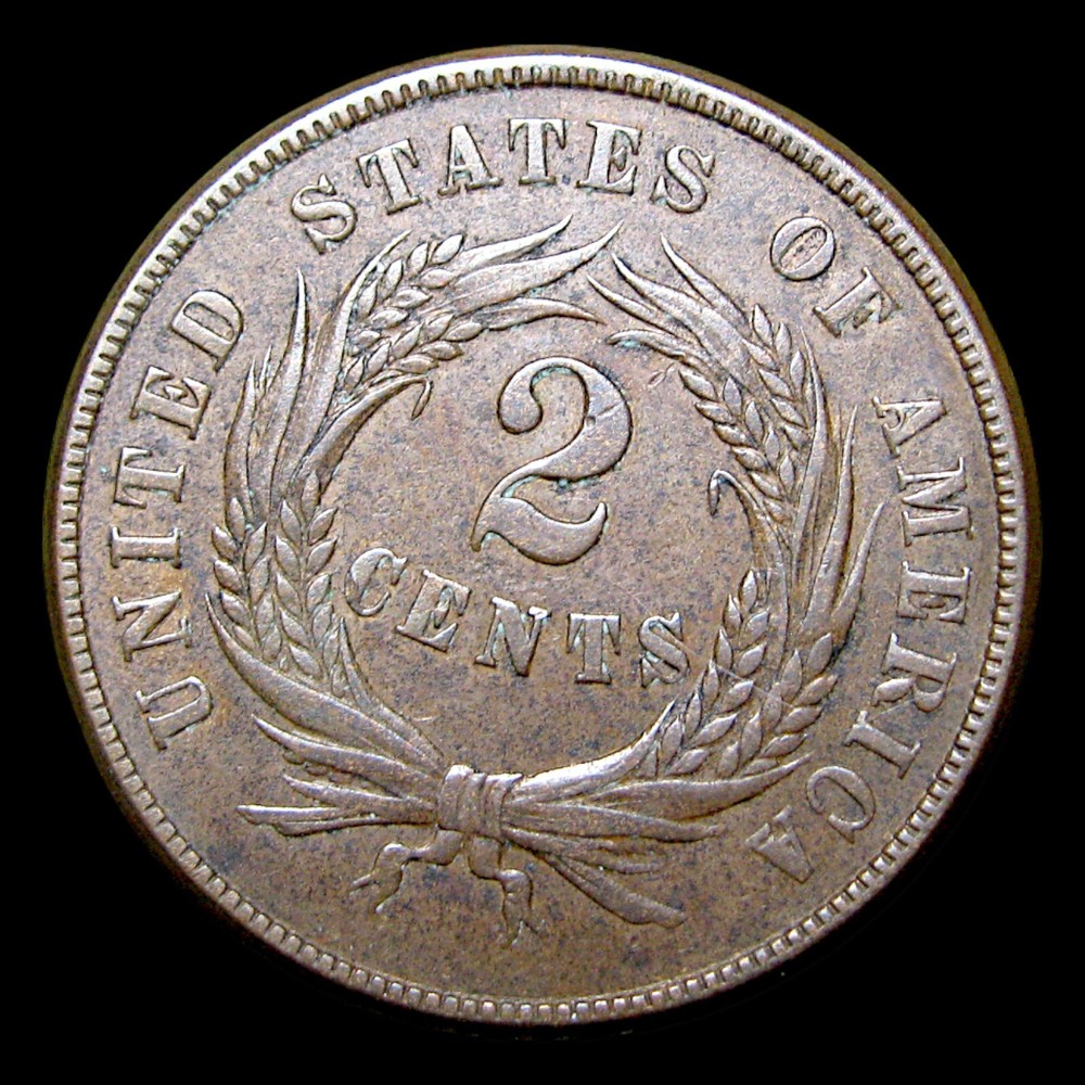 1865 Two Cent Piece 2cp ---- Stunning Condition Coin ---- #037V