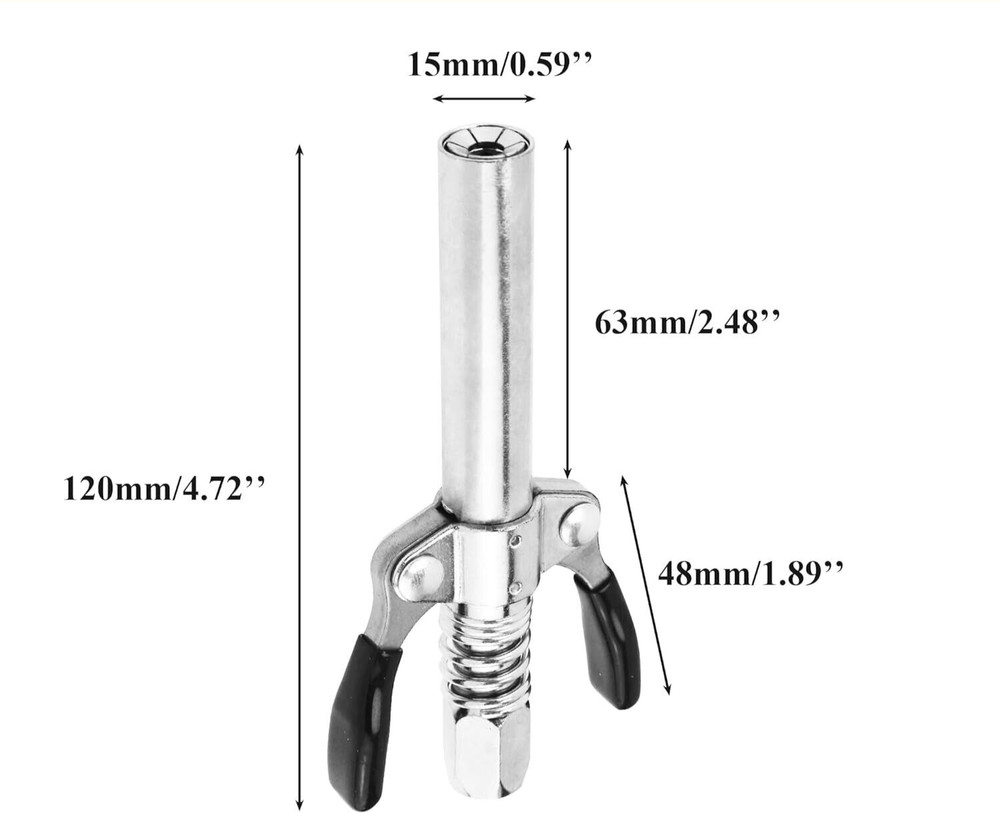 Grease Gun Coupler Double Handle Quick Release Tips 1/8" NPT, 10,000 PSI US SHIP