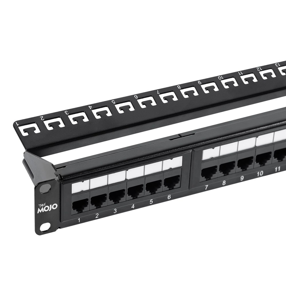 24 Port Patch Panel Cat6 Patch Panel 1U Patch Panel Network Patch Panel for 1...