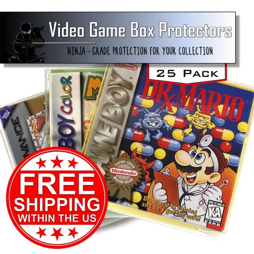 25 Gameboy Virtual Boy Box Protectors clear sleeves Protector CIB protective
