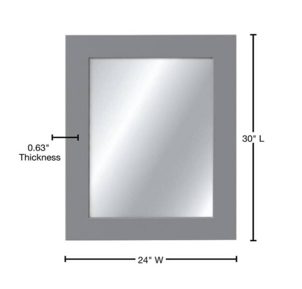 Hawthorne 24 in. W x 30 in. H Rectangular Vanity Mirror Twilight Gray