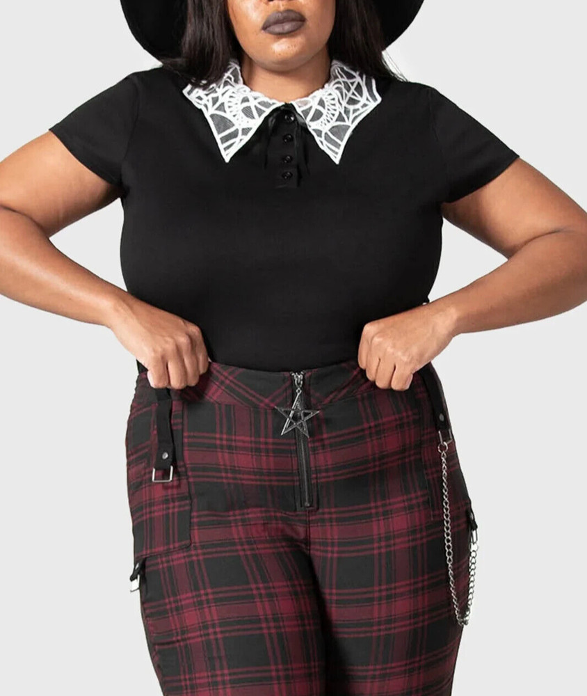 Killstar Apprentice Top Spiderweb Collar Bow Gothic Dark Academia KSRA006567
