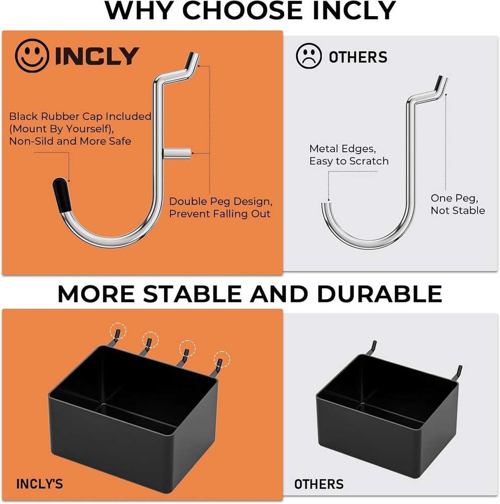 Complete Pegboard Accessory Set: 16 Hooks and Bins for Efficient Tool Storage