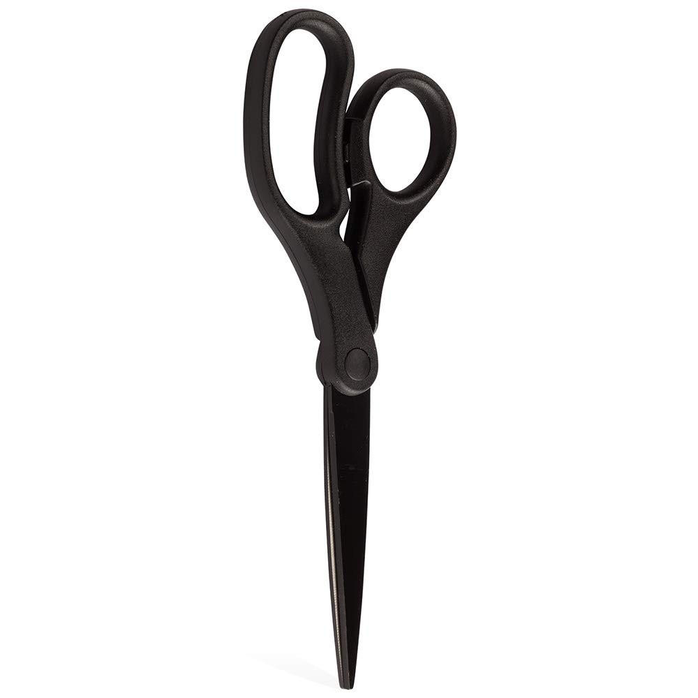 Multi-Purpose Precision Scissors - 8 Inch - Black - Ergonomic Handle & Stainl...