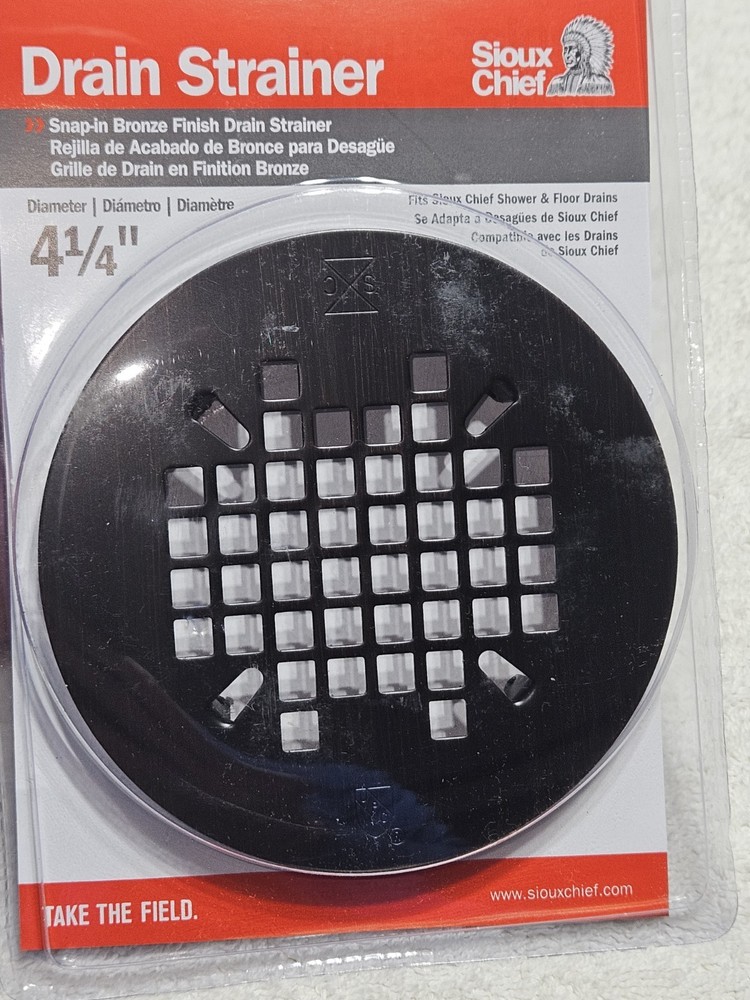 Sioux Chief 4 1/4" Drain Strainer Bronze Snap In