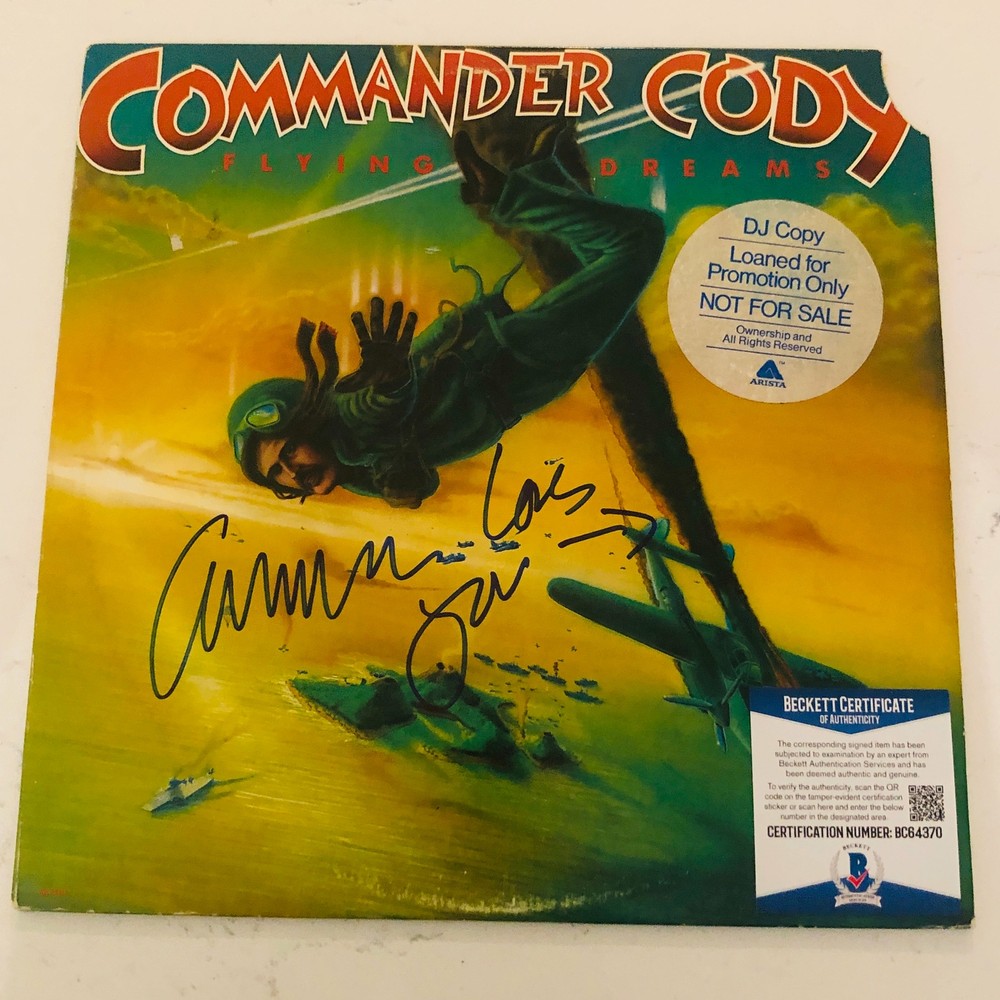 COMMANDER CODY Autograph Signed "Flying Dreams" Record LP Beckett Authentication