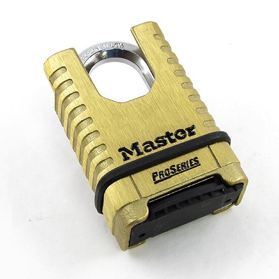Master Shrouded brass body padlock 1177