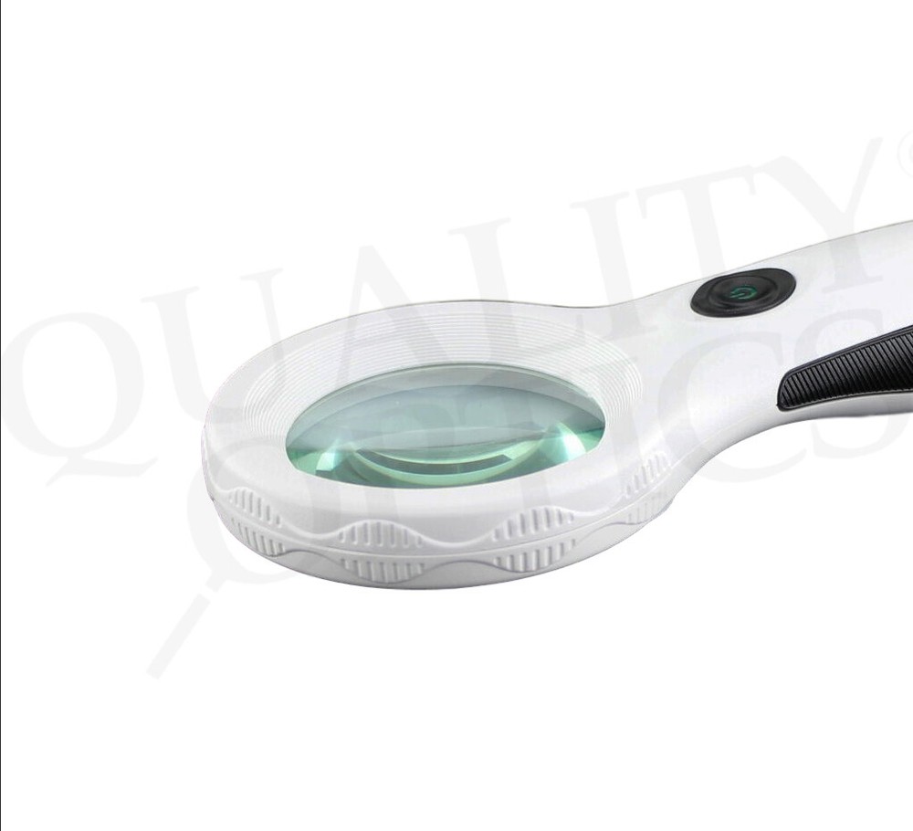 2 pack Quality Optics® USA Easy Grip Illuminated Hand Magnifier 4X Dual function