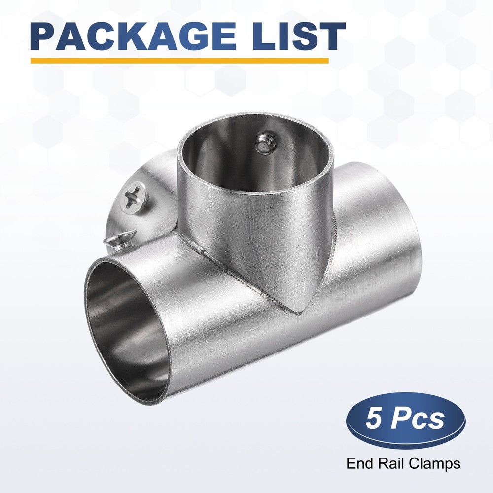 5Pcs End Rail Clamps 1" 90 Degree Right-Angle Structural Pipe Connector 4-Way