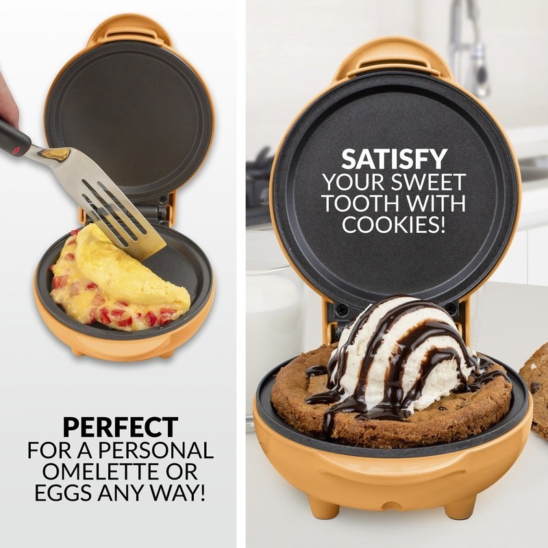 Mini Electric Griddle Kitchen Appliance Eggs Omelets Pancakes Quick Easy Compact
