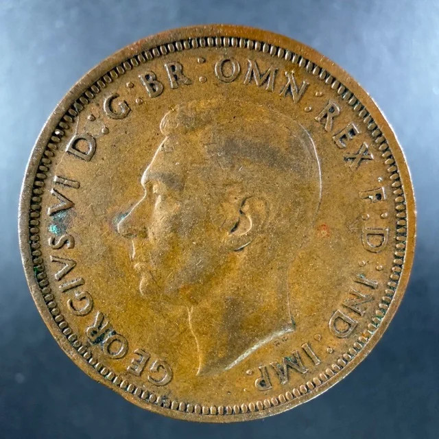 1942 Great Britain Half Penny George VI Strong Details