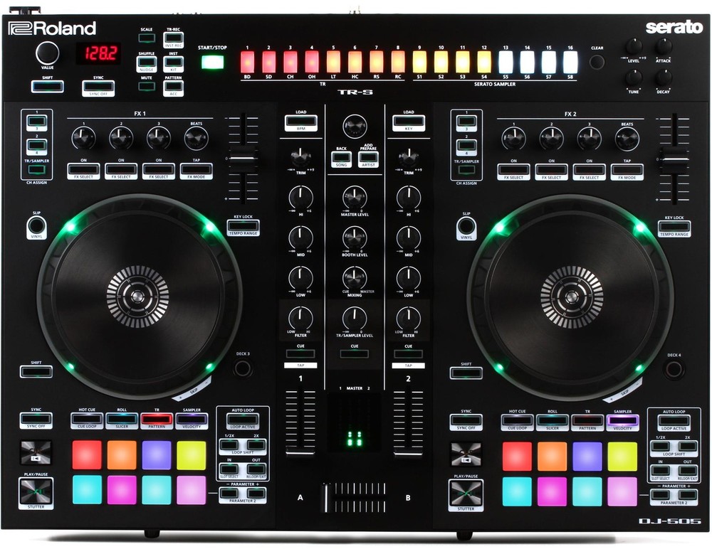 Roland DJ-505 2-deck Serato DJ Controller with Drum Machine