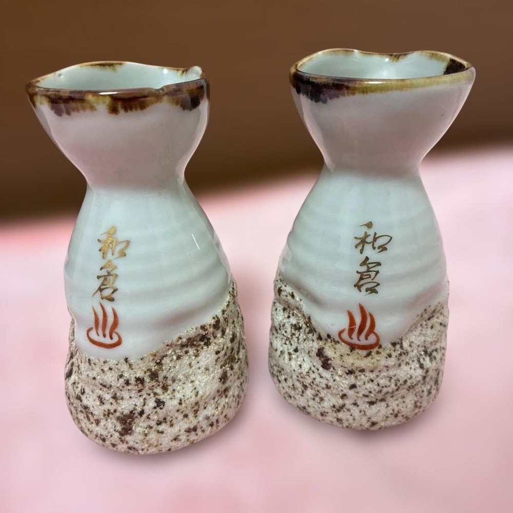 2 sake bottles with Wakura Onsen logo