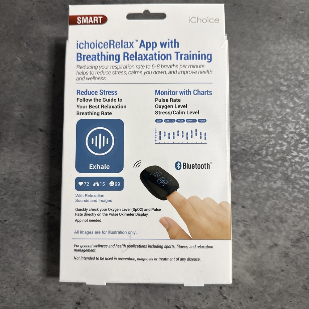 ICHOICE Pulse Oximeter + Relaxation Coach Bluetooth OX200