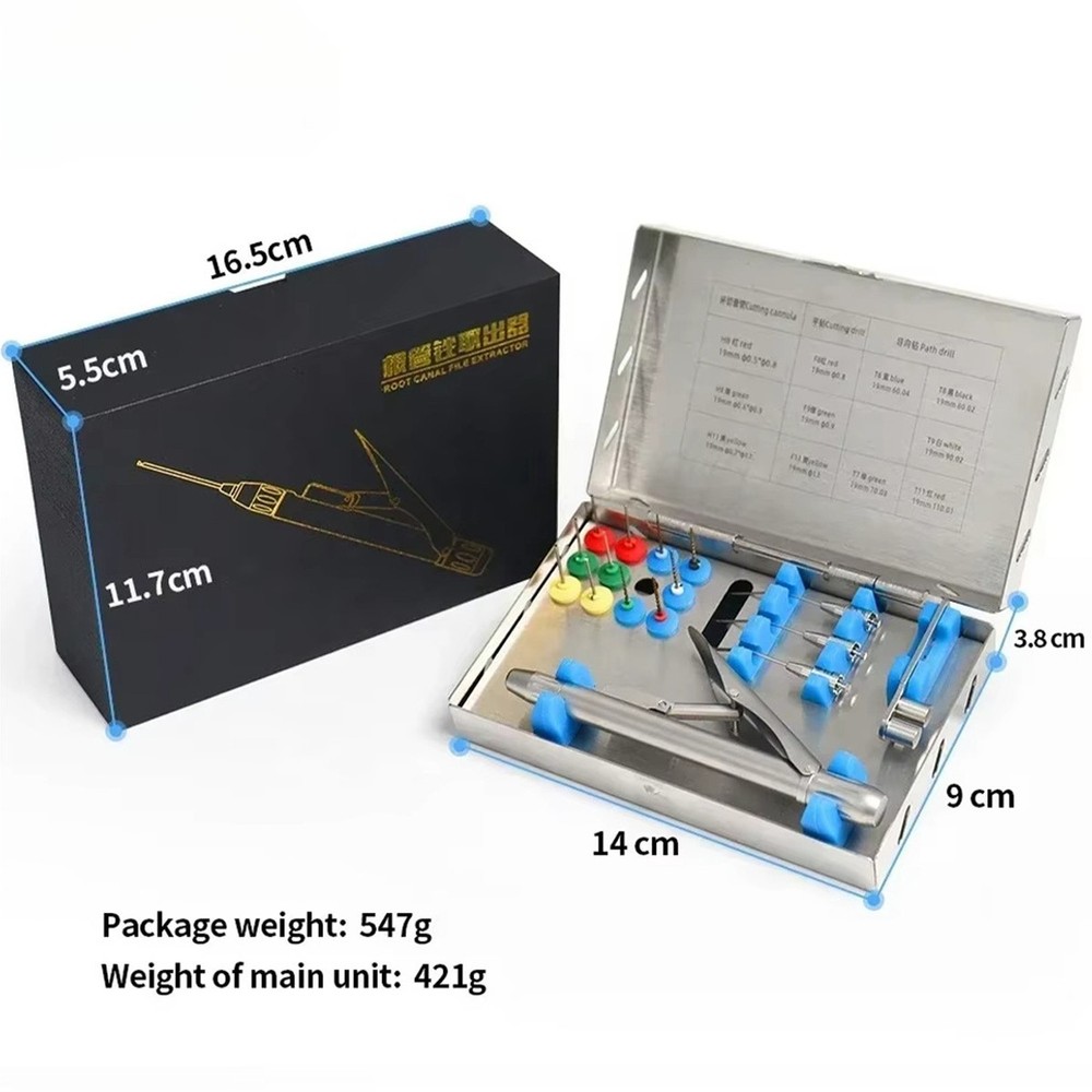 Dental Broken Root Canal File Extractor Endodontic Endo Files Removal System Kit
