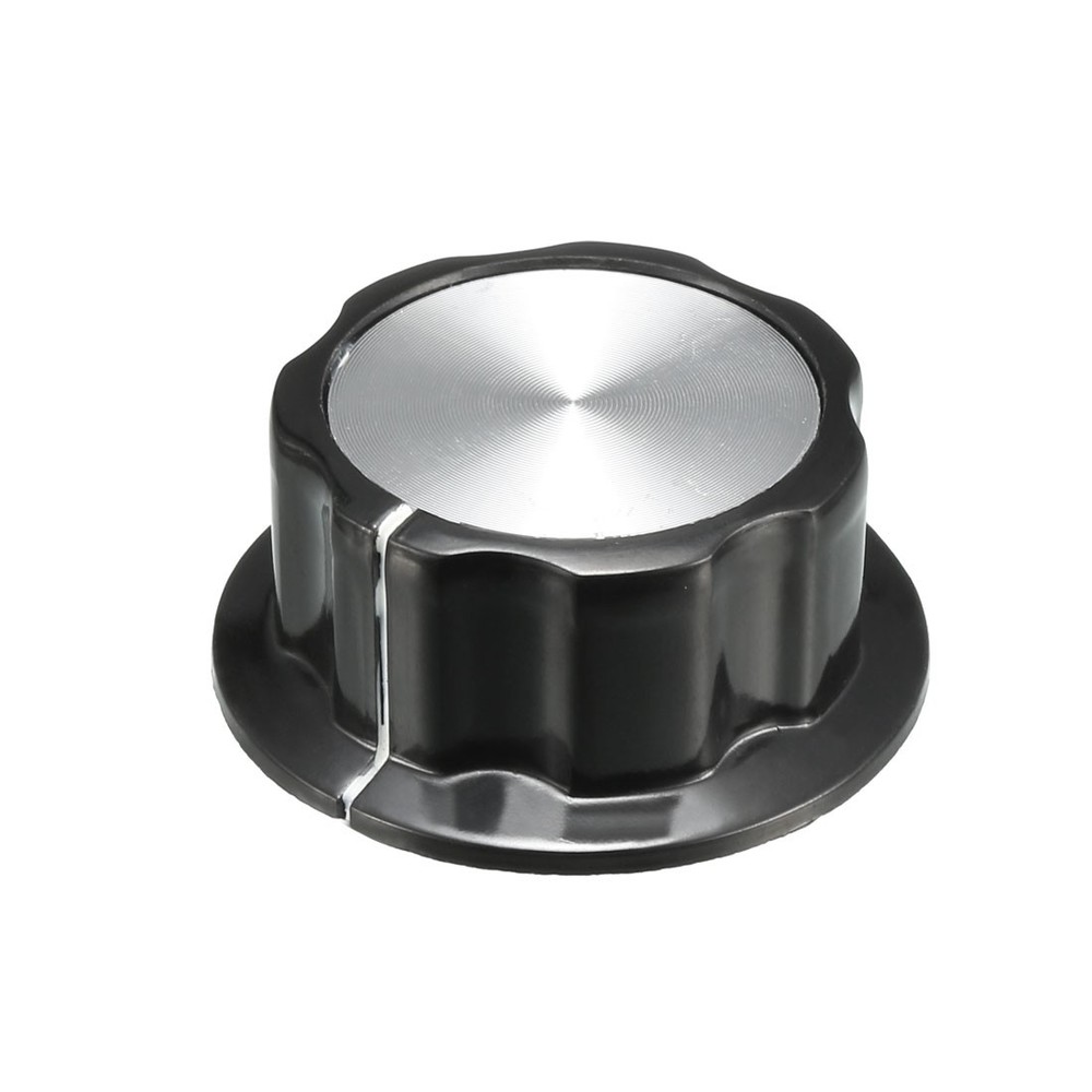 2pack Top Potentiometer Volume Control Rotary Knobs 44.5x19mm Silver Tone