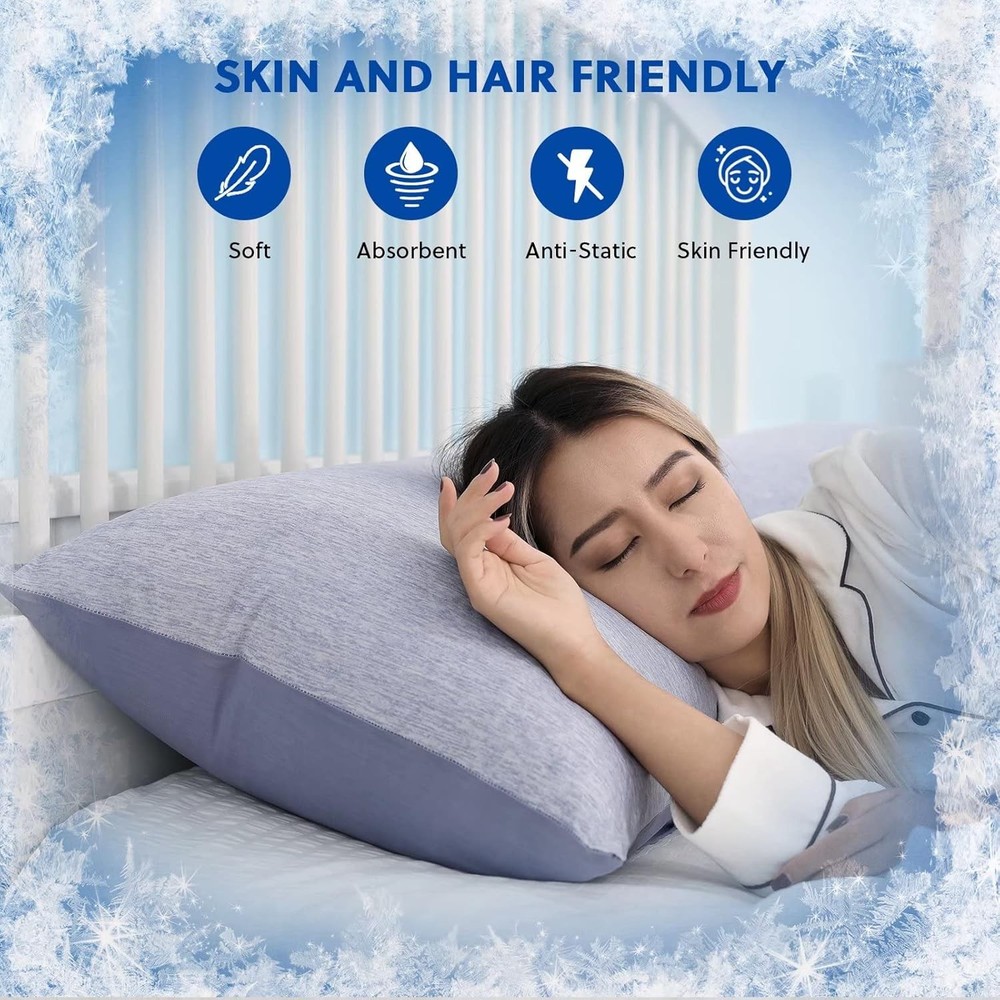 Cooling Pillowcases King Size - Double Side Q-Max 0.439 Cooling