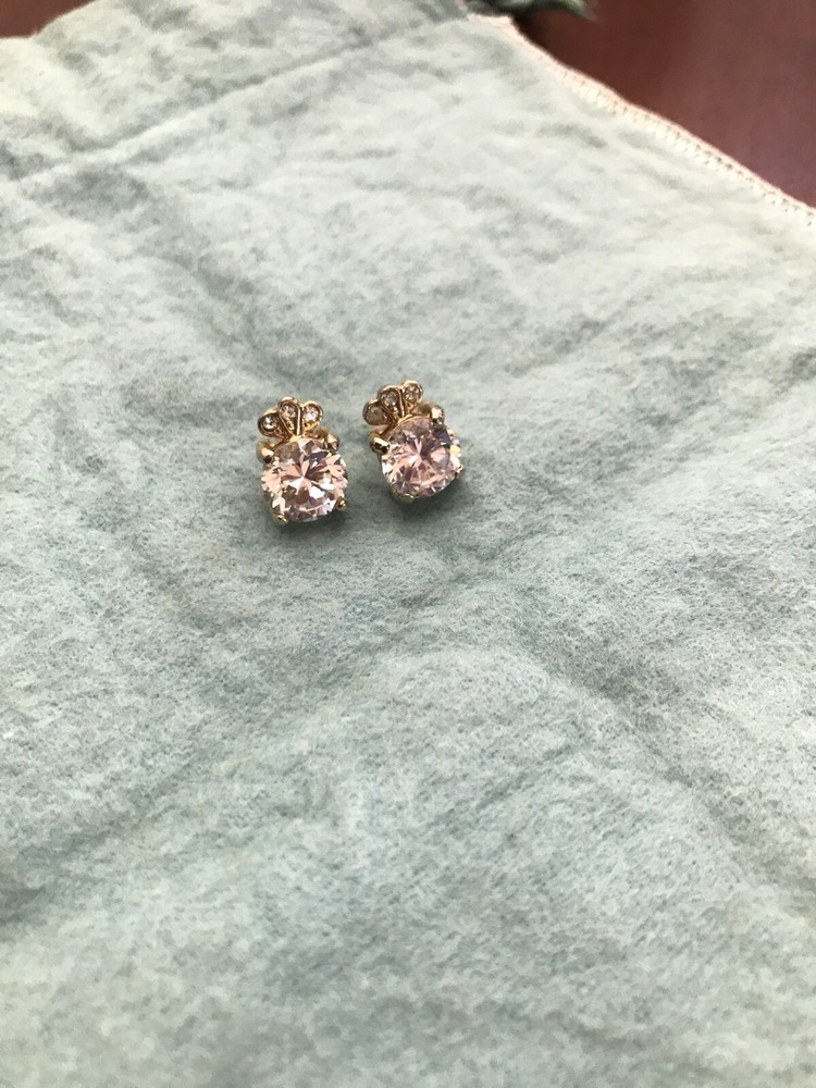 Vintage Crown Cubic Zirconia Square Stud Earrings