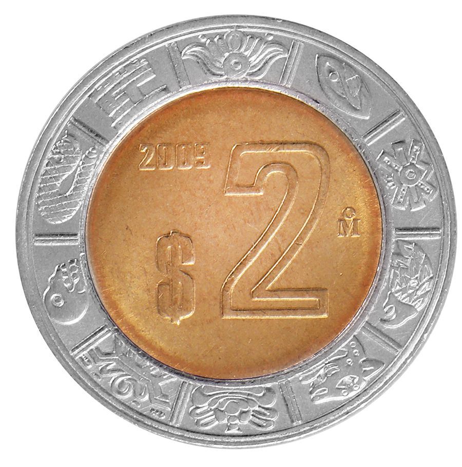 Mexico 2 Pesos, 2009, KM #604, Mint