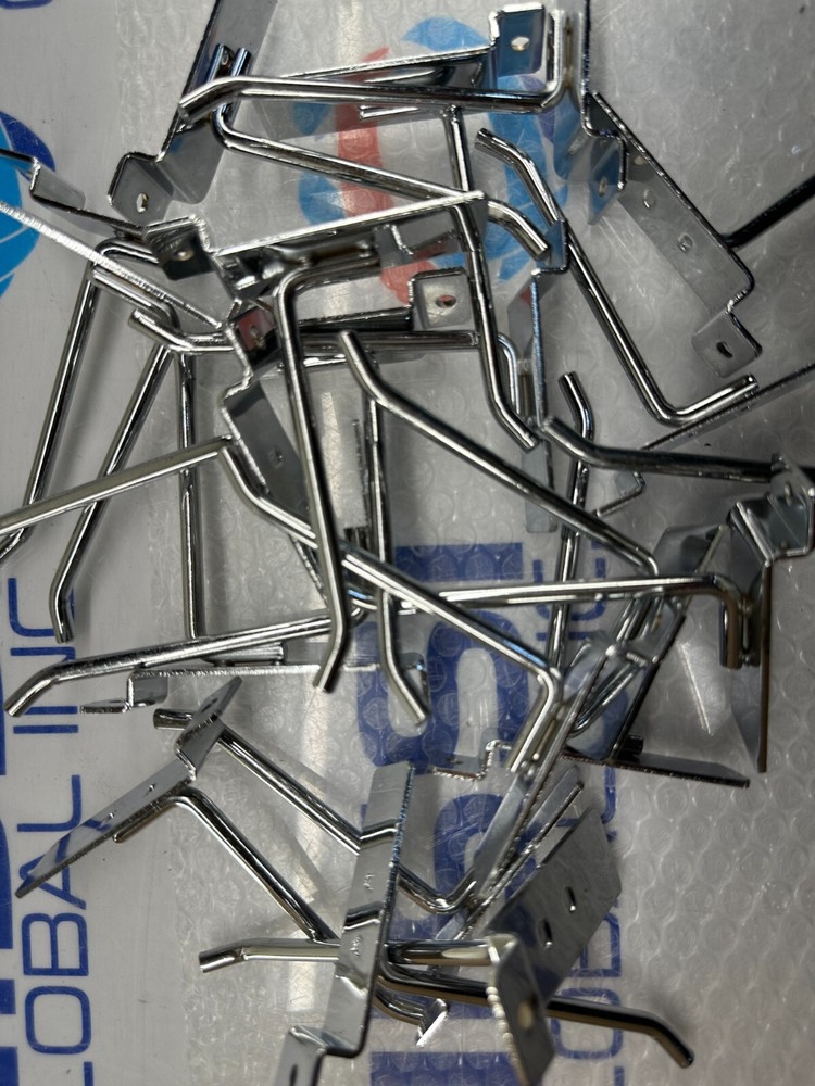 (44pcs) Slatwall Hooks Chrome 4"