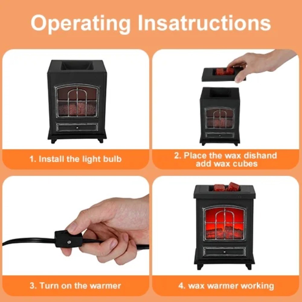 Wrm Fireplace, Black, Modern Style