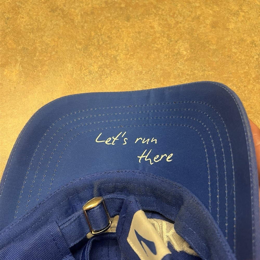 Brooks Running Hat "Lets Run There" One Size Blue Adjustable Strapback Hat
