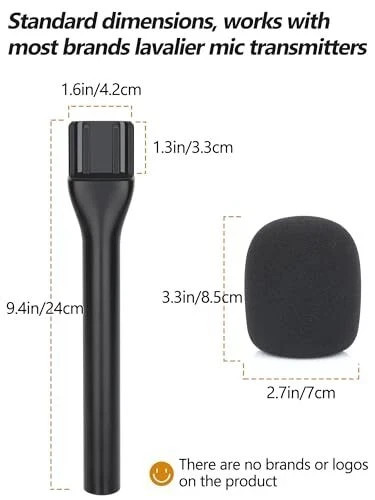 Interview Microphone Handheld Adaptor for Rode Wireless Mic Handle & Mic Cover