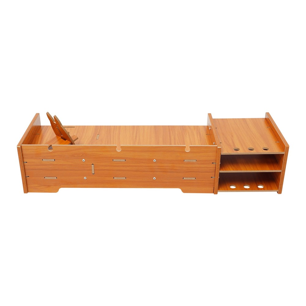Wood Desk Organizer Home Office Desktop Storage Drawer Computer Holder + Lock