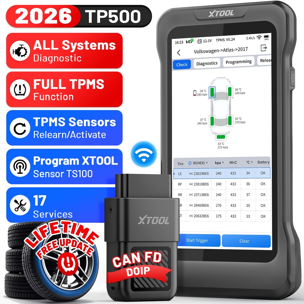 2026 XTOOL TP500 All System Diagnostic Scanner TPMS Reset TS100 Programming Tool