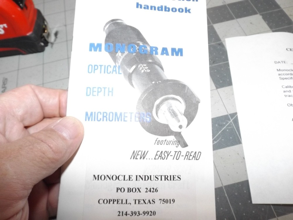 Monogram Optical Depth Micrometer No 966 Monocle Industries