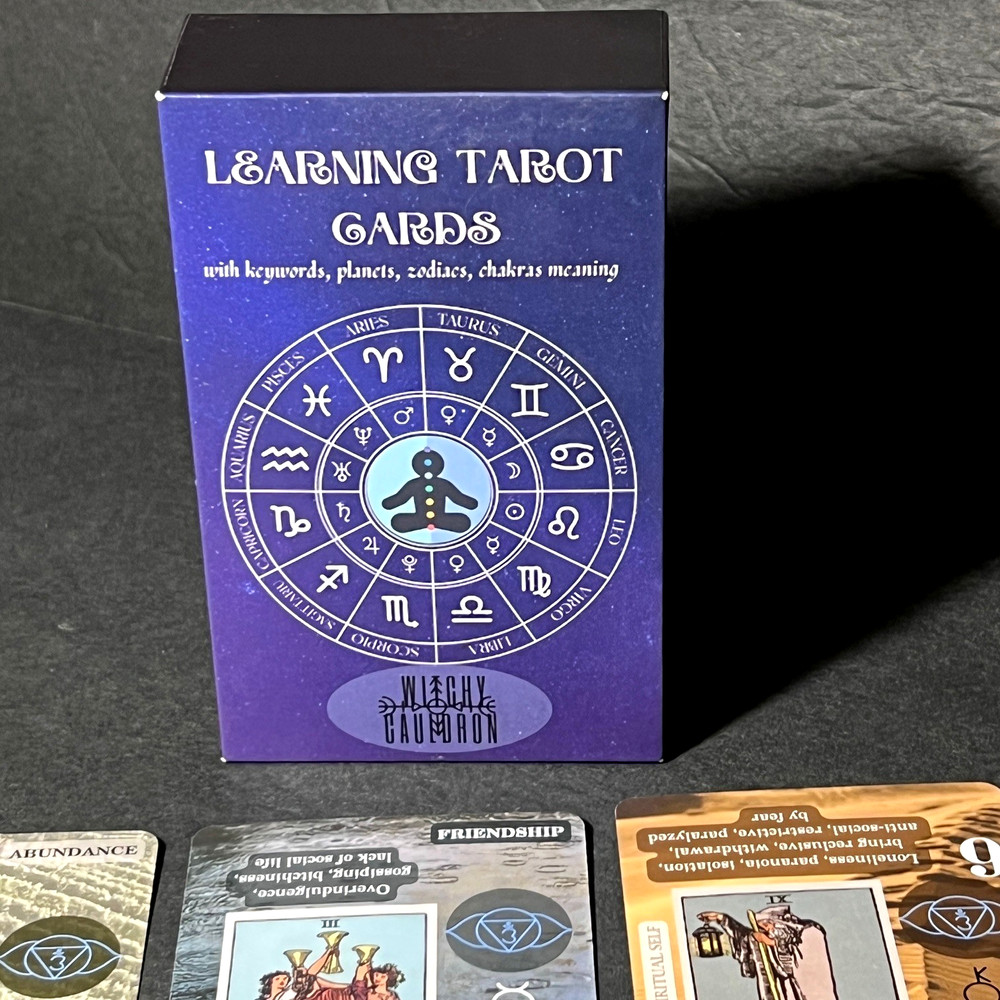Witchy Cauldron Learning Tarot Card Deck For Beginners in Box Illustrated