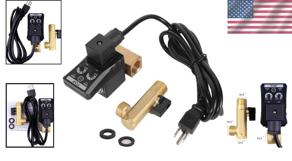 Compact 1/2" Automatic Drain Valve - Brass & Flame Retardant ABS for Air Systems